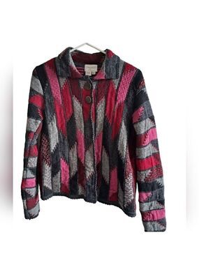 VTG CHESSY LEWIS knit cardigan sweater Wool blend COTTAGE CORE coastal BOHO S